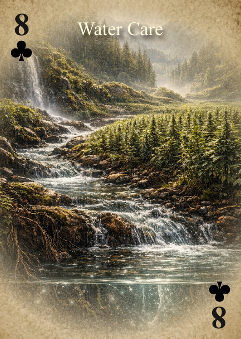 Eight of Clubs, water care