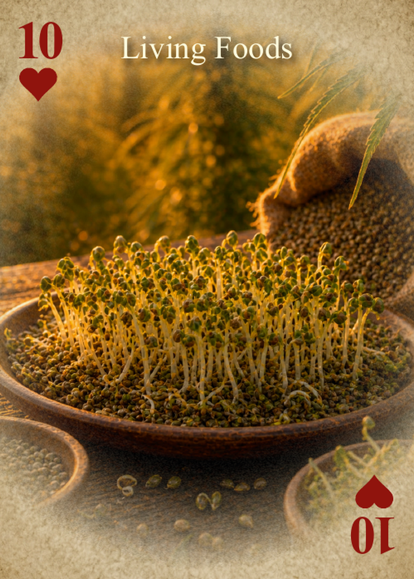 Ten of Hearts, living foods