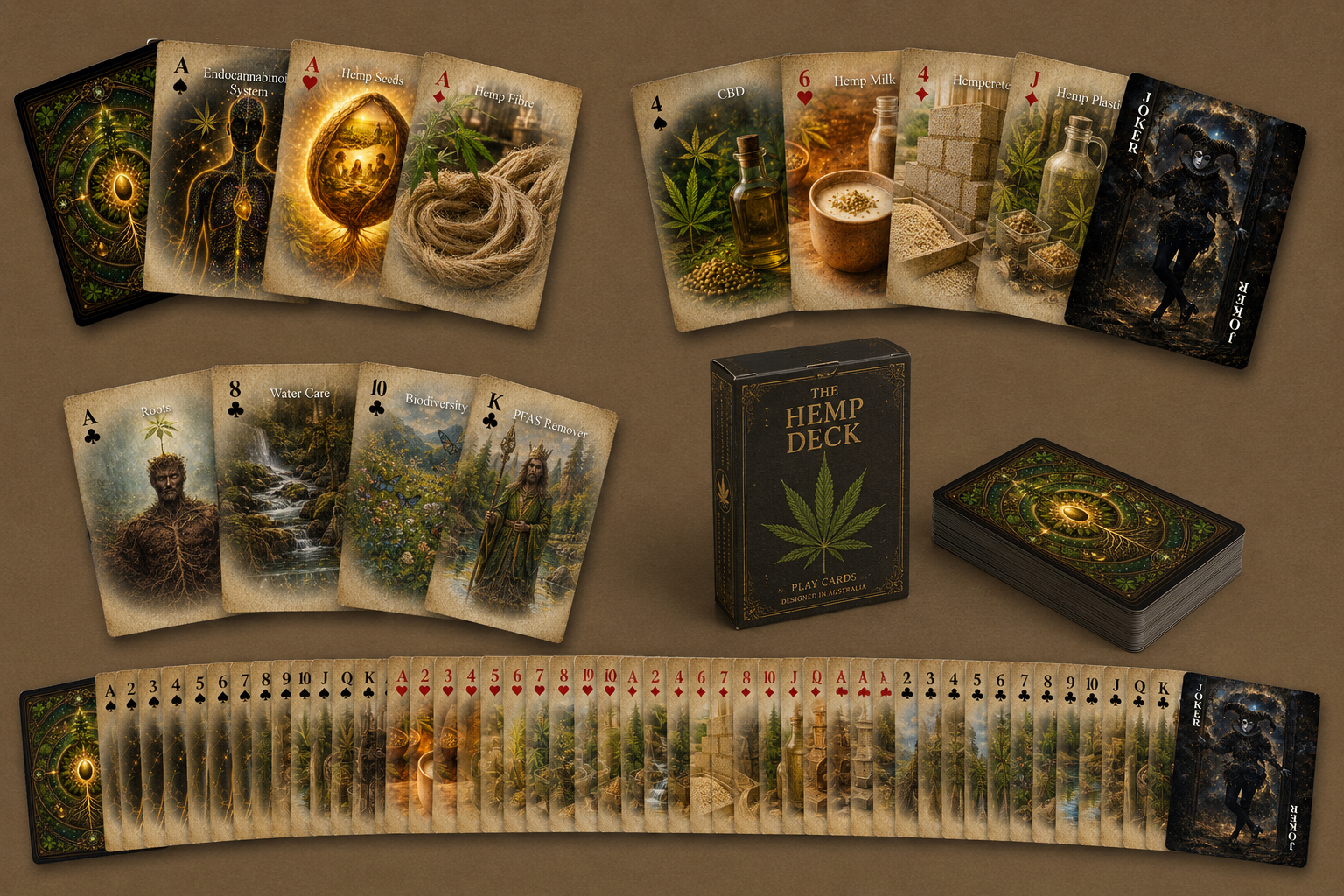 The Hemp Playing Cards box and cards